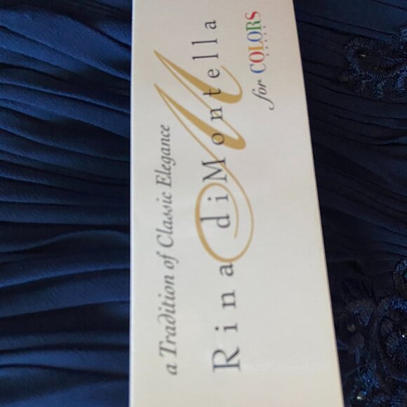 **Rina Di Montella** RD2760 Navy Gown 16 NWT - Picture 7 of 8